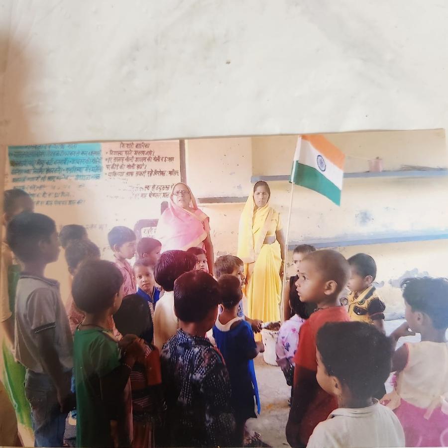 Kishori wall, faces blurred for privacy